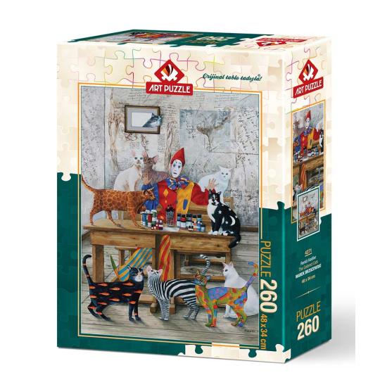 Puzzle de table de peinture de chats de 260 pièces Puzzle d'