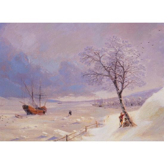 Puzzle Puzzle Art Paysage enneigé dans le Bosphore 1000 pièces