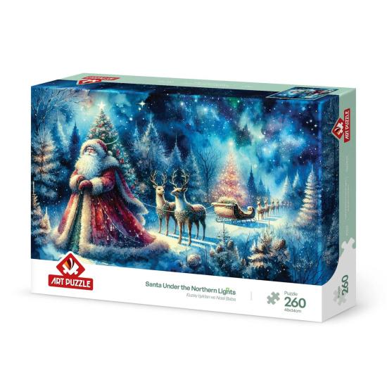 Puzzle Art Puzzle Le Père Noël sous les aurores boréales 260 piè