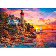 Puzzle Art Puzzle Beau Phare au Coucher du Soleil 2000 Pièces