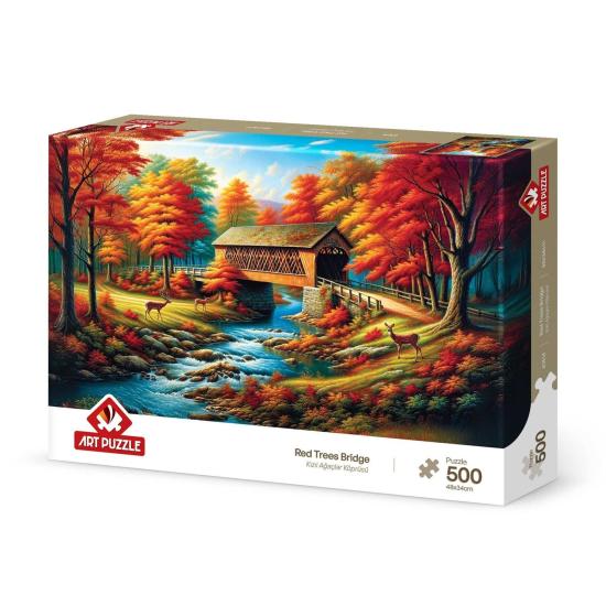 Puzzle Art Puzzle Pont Des Arbres Rouges 500 pièces