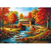 Puzzle Art Puzzle Pont Des Arbres Rouges 500 pièces