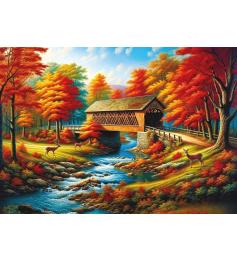 Puzzle Art Puzzle Pont Des Arbres Rouges 500 pièces