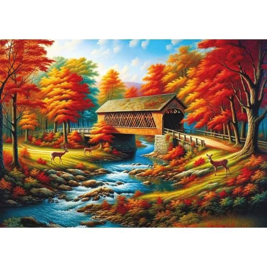 Puzzle Art Puzzle Pont Des Arbres Rouges 500 pièces