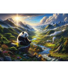 Puzzle Art Puzzle La retraite tranquille du panda 500 pièces