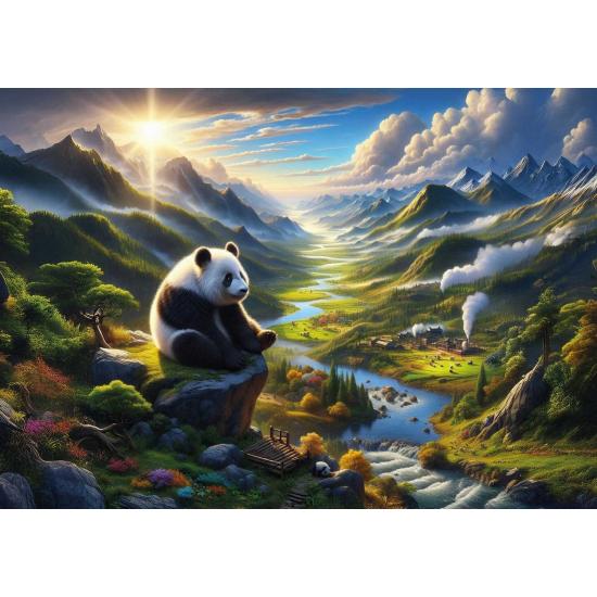 Puzzle Art Puzzle La retraite tranquille du panda 500 pièces
