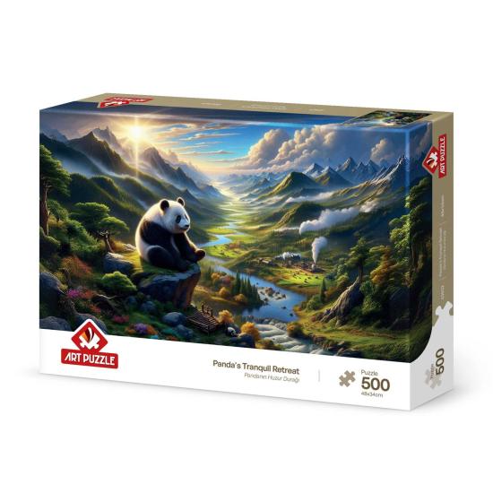 Puzzle Art Puzzle La retraite tranquille du panda 500 pièces