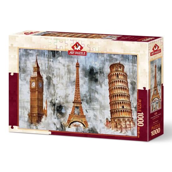 Puzzle Art Puzzle Trois Villes Trois Tours 1000 Pièces Puzzle Art Puzzle Trois Villes Trois Tours 1000 Pièces