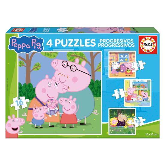 Puzzle Baby Educa Progressif Peppa Pig 6-9-12-16 Pzs