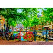Puzzle Bluebird Vélo rouge à Amsterdam 1000 pièces