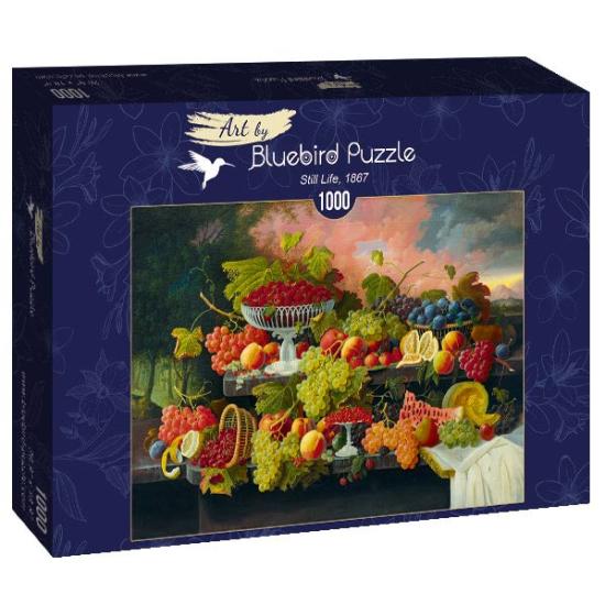 Puzzle 1000 pièces nature morte oiseau bleu