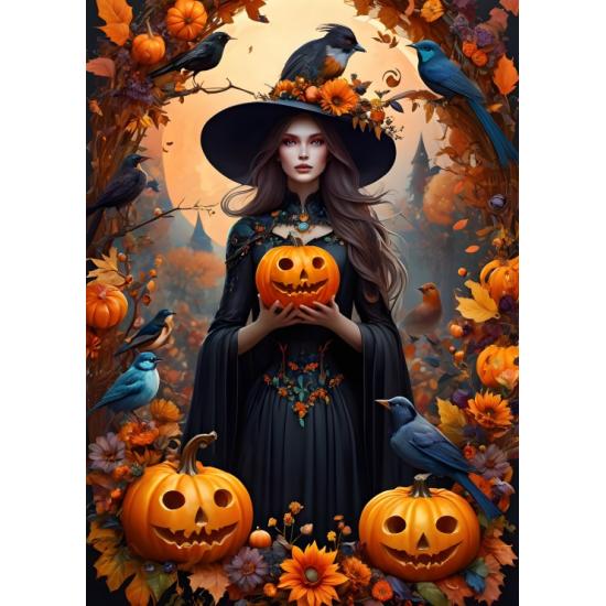 Puzzle Bluebird Sorcière d'Halloween de 500 pièces
