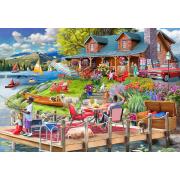 Puzzle Bluebird Chalet avec vue sur le lac de montagne 1000 pièc