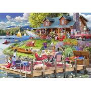 Puzzle Bluebird Chalet avec vue sur le lac de montagne 500 pièce