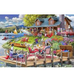 Puzzle Bluebird Chalet avec vue sur le lac de montagne 500 pièce