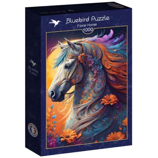 Puzzle Bluebird Cheval fleuri 1000 pièces
