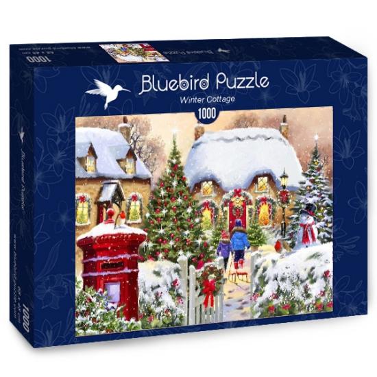 Puzzle Bluebird Winter Cabin 1000 pièces