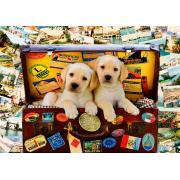 Puzzle Bluebird Traveling Puppies 1000 pièces