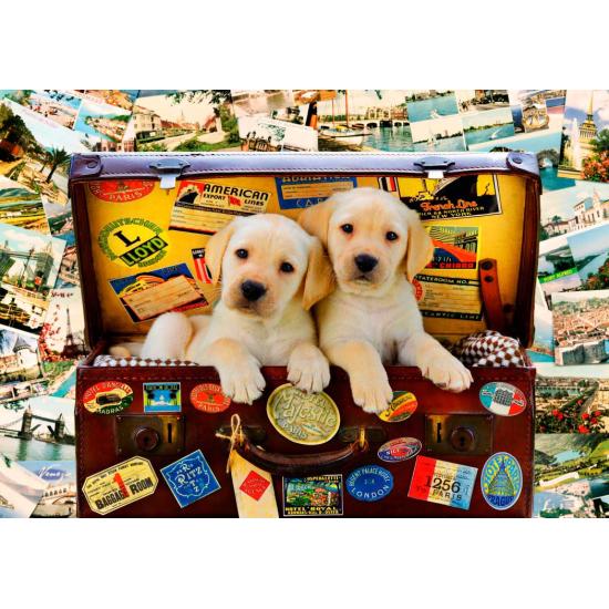 Puzzle Bluebird Traveling Puppies 1000 pièces