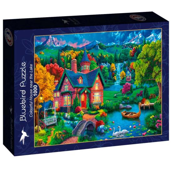 Puzzle Bluebird Maison Colorée Près Du Lac 1000 pièces