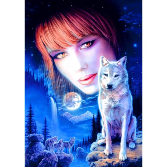 Puzzle de 1000 pièces Bluebird Wolf Girl