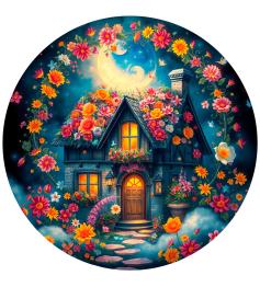 Puzzle Bluebird Rond Le Cottage Fleuri 501 pièces