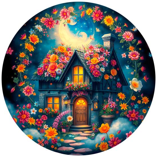 Puzzle Bluebird Rond Le Cottage Fleuri 501 pièces