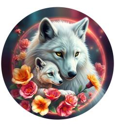 Puzzle Bluebird Rond Les Loups Blancs 501 pièces