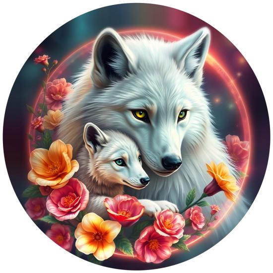 Puzzle Bluebird Rond Les Loups Blancs 501 pièces