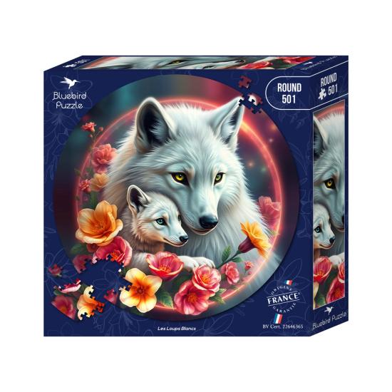 Puzzle Bluebird Rond Les Loups Blancs 501 pièces