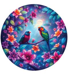 Puzzle Bluebird Rond Les Oiseaux Sur La Branche 501 pièces