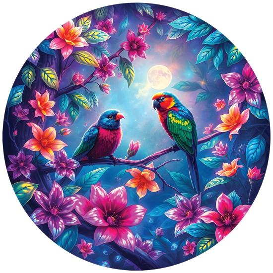 Puzzle Bluebird Rond Les Oiseaux Sur La Branche 501 pièces