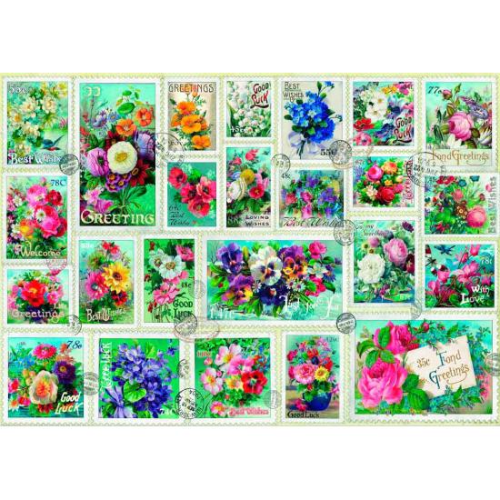 Puzzle Bluebird 2000 pièces Flower Stamp Collection