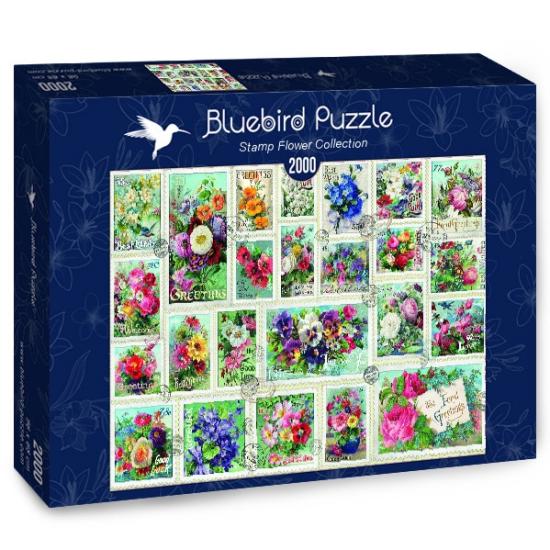Puzzle Bluebird 2000 pièces Flower Stamp Collection