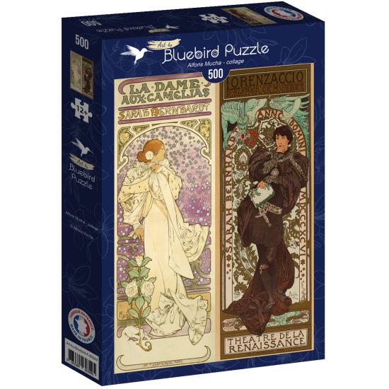 Puzzle Bluebird Collage Alfons Mucha de 500 pièces