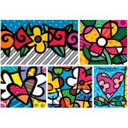 Puzzle Bluebird Collage Cœurs et fleurs 1500 pièces