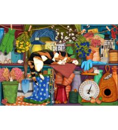 Puzzle Bluebird Les copains dans l'abri de jardin 1000 pièces