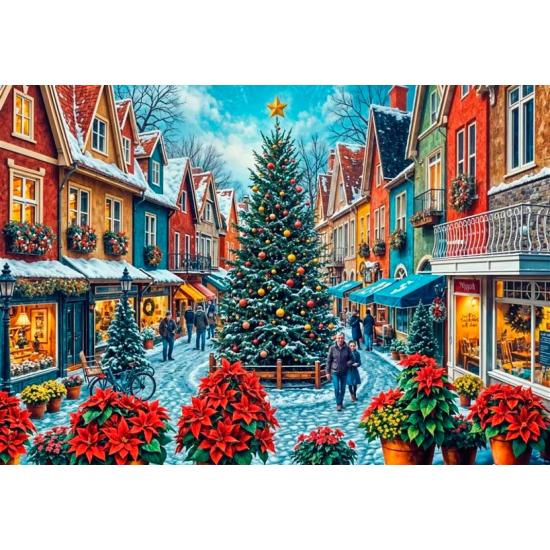 Puzzle Bluebird Shopping Sur La Place De Noël 1000 pièces