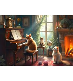 Puzzle Bluebird Concert Félin 1000 pièces