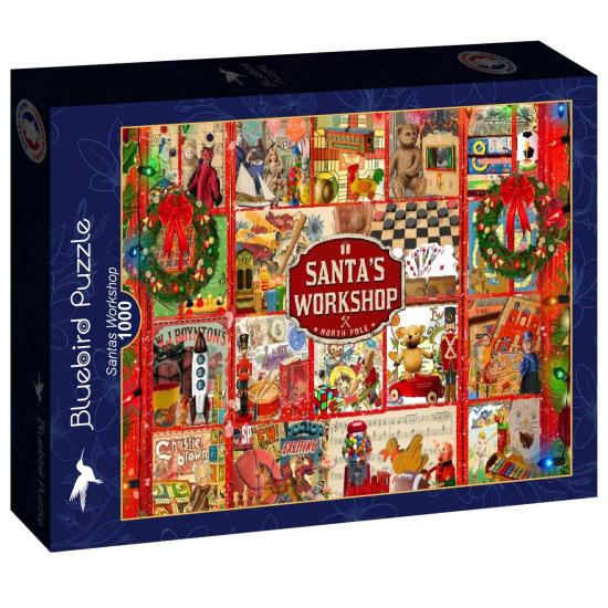 Puzzle Bluebird Collage de l'atelier du Père Noël de 1000 pièces Puzzle Bluebird Collage de l'atelier du Père Noël de 1000 pièces