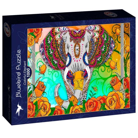 Puzzle coloré de 1000 pièces d'éléphant Bluebird