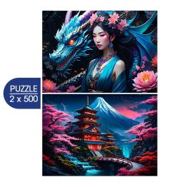 Puzzle Bluebird Esprit japonais 2x500 pièces