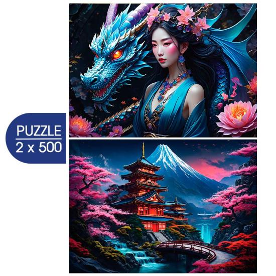 Puzzle Bluebird Esprit japonais 2x500 pièces Puzzle Bluebird Esprit japonais 2x500 pièces