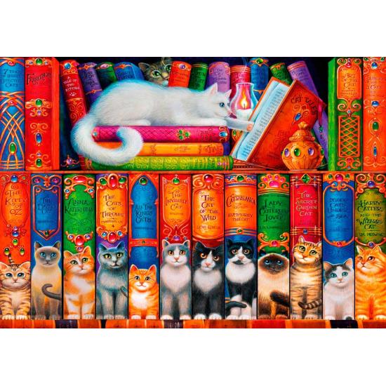 Puzzle Bluebird Bibliothèque Chats 1000 pièces