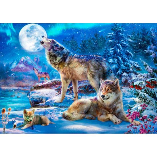 Puzzle Bluebird Famille de loups en hiver 1500 pièces