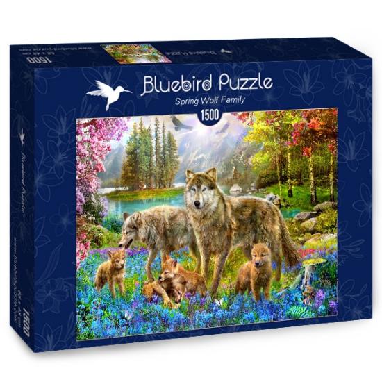 Puzzle Bluebird Famille de loups au printemps 1500 pièces