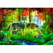 Puzzle Bluebird Famille de loups en été 1000 pièces