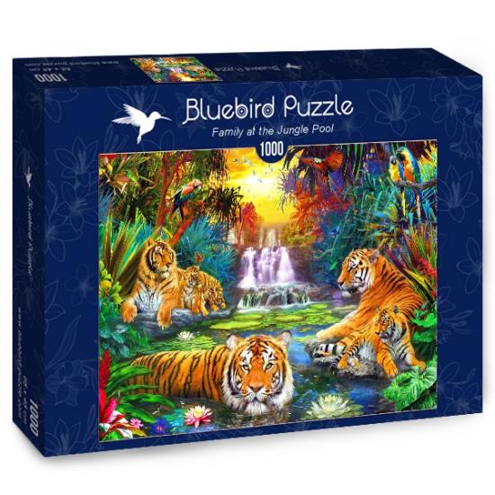 Puzzle Bluebird Famille de Tigres dans la Jungle 1000 Pièces