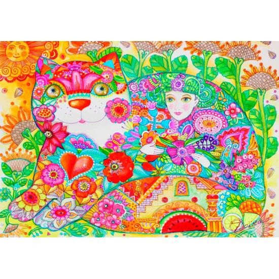 Puzzle de 1000 pièces Fleurs d'oiseau bleu