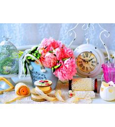 Puzzle de 1000 pièces de fleurs de pivoine rose Bluebird